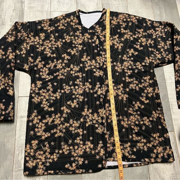 Tapestry Quilted Patchwork Embroidered Floral Jacket Black Brown Gold Coat XL - Picture 13 of 16